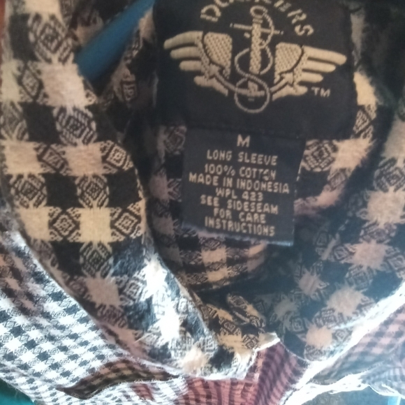 Dockers Black White Cotton Long Sleeve Button Down Shirt - Picture 7 of 7